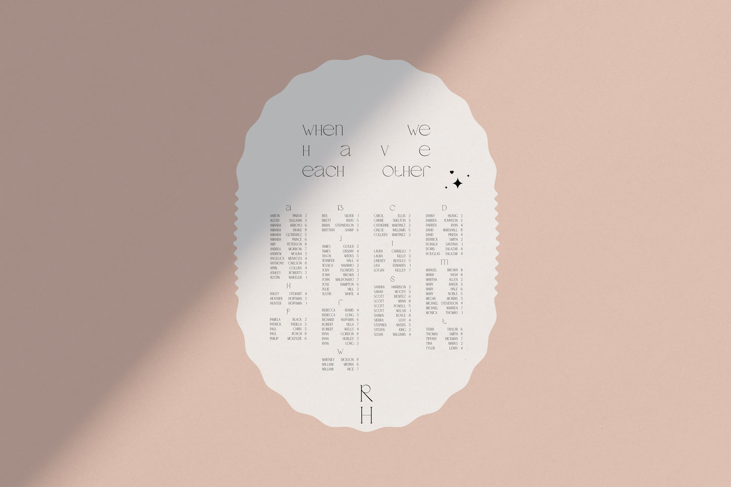 Filomena Seating Chart