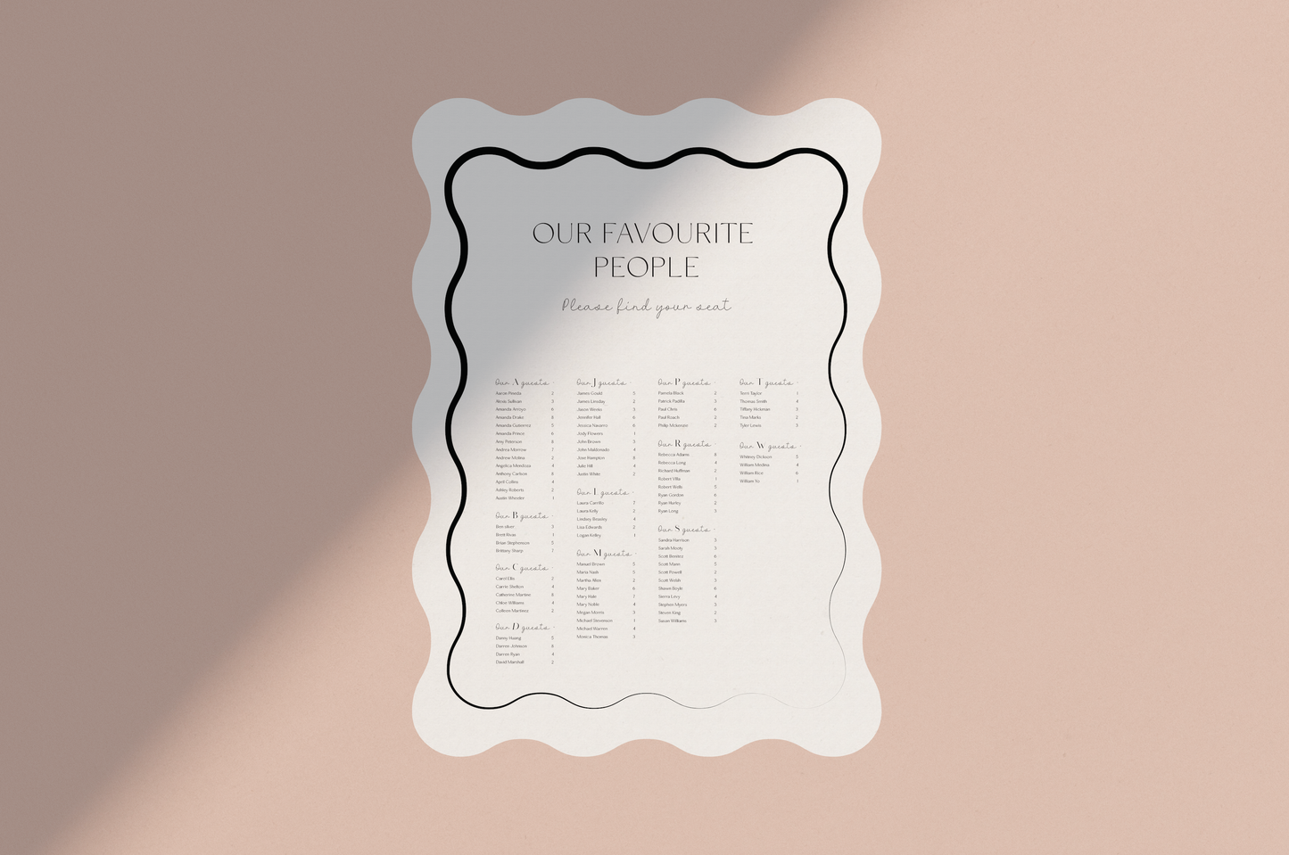 Adalee Seating Chart